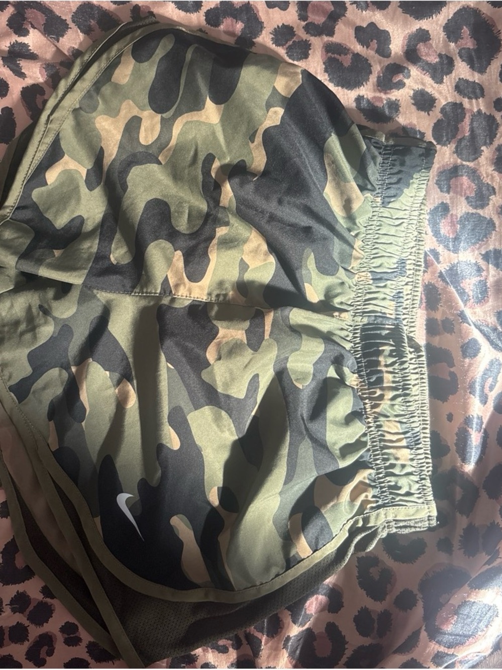Nike Camo Running Shorts in Olive Green and Tan